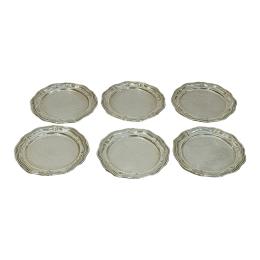 1066 - SEIS PLATITOS PANEROS DE PLATA DE MEDIADOS DE S. XX