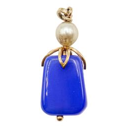 179 - COLGANTE CON PERLA Y ÁGATA AZUL