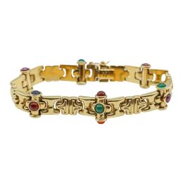 351 - PULSERA ITALIANA CON PIEDRAS PRECIOSAS