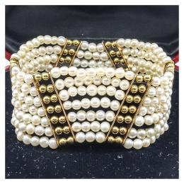 327 - PULSERA ANCHA DE PERLAS CULTIVADAS