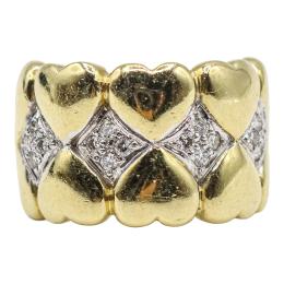 127 - ANILLO CORAZONES CON BRILLANTES