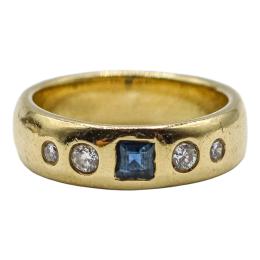 112 - ANILLO CON BRILLANTES Y ZAFIRO