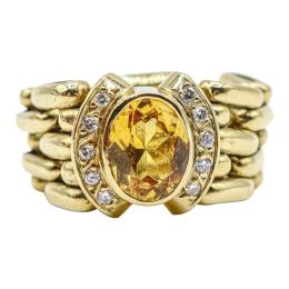 116 - ANILLO CON CITRINO Y BRILLANTES