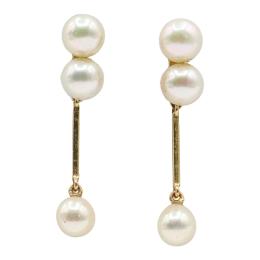 304 - PENDIENTES LARGOS CON PERLAS DE LOS AÑOS 70