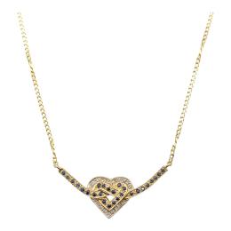 236 - GARGANTILLA CORAZÓN CON DIAMANTES Y ZAFIROS