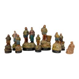 476 - NUEVE FIGURAS DE TERRACOTA DE MEDIADOS DE SIGLO XX
