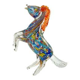 335 - FIGURA DE CABALLO DE CRISTAL DE MURANO FINALES S.XX