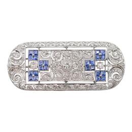 68 - BROCHE CON DIAMANTES DE MEDIADOS S.XX