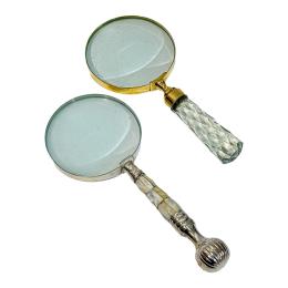 923 - PAREJA DE LUPAS DE NÁCAR Y CRISTAL 