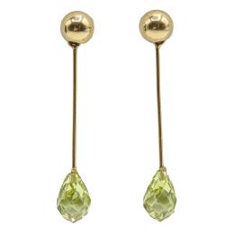 224 - PENDIENTES LARGOS CON CIRCONITAS VERDES