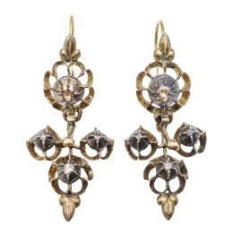 232 - PENDIENTES CON DIAMANTES SIGLO XIX