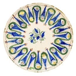 492 - PLATO DE CERÁMICA DE MANISES DEL SIGLO XIX