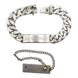 1114 - PULSERA Y LLAVERO DE PLATA DEL ÚLTIMO CUARTO DE S. XX
