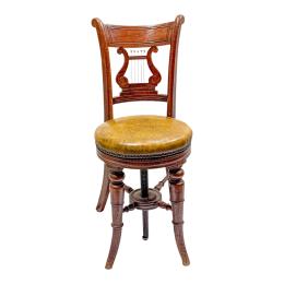 556 - SILLA DE PIANO REGENCY INGLESA DEL SIGLO XIX