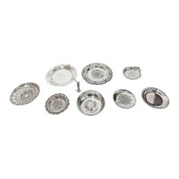 987 - CONJUNTO CENTRITOS Y FIGURA DE PLATA DE MEDIADOS DE S. XX
