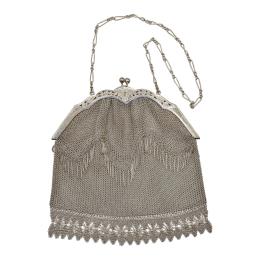 951 - BOLSO DE MALLA DE PLATA, DEL S.XIX
