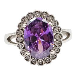 42 - ANILLO DE PLATA CON AMATISTA