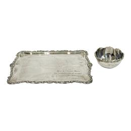 942 -  BANDEJA  Y BOL DE PLATA DEL ÚLTIMO CUARTO DE S. XX