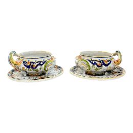 744 - PAREJA DE TAZAS FRANCESAS DEL SIGLO XIX