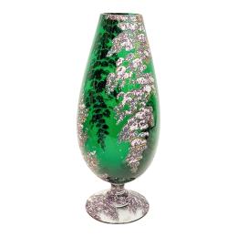 38 - COPA DE CRISTAL ESMLTADO FRANCÉS DE MEDIADOS DE S. XX