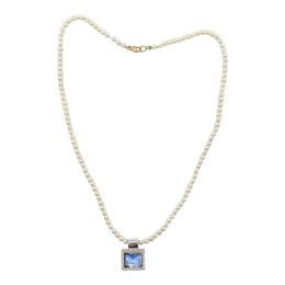 197 - COLLAR DE PERLAS Y COLGANTE CON ESPINELA