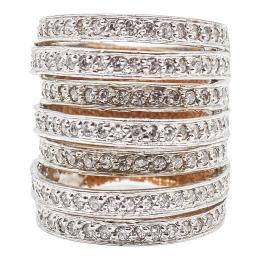 43 - ANILLO DE PLATA CON CIRCONITAS