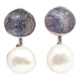 184 - PENDIENTES DE PLATA CON PERLAS