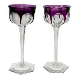 85 - PAREJA DE COPAS EN CRISTAL DE MEDIADOS DEL S.XX