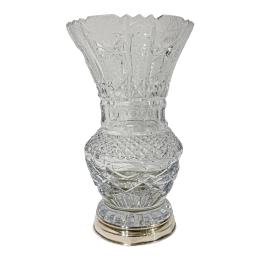 46 - JARRÓN EN CRISTAL Y PLATA DE MEDIADOS DEL SIGLO XX