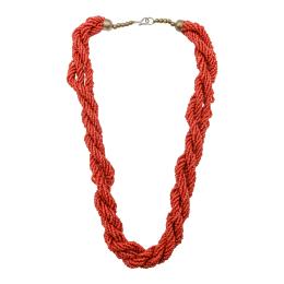 290 - COLLAR LARGO TRENZADO DE CORAL