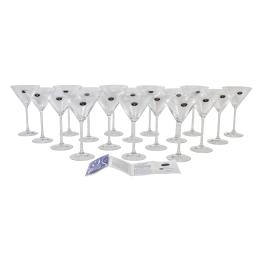 23 - CONJUNTO 18 DE COPAS DE CÓCTEL EN CRISTAL DE BOHEMIA