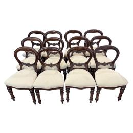 516 - CONJUNTO 12 SILLAS VICTORIANAS DEL S.XIX