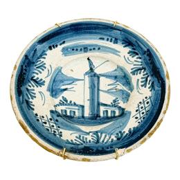 753 - PLATO EN CERÁMICA CATALANA DE LA PRIMERA MITAD SIGLO XVIII