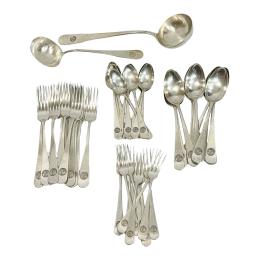 995 - CONJUNTO DE CUBIERTOS DE PLATA MASRIERA  CARRERAS CIRCA 1900