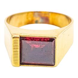 63 - ANILLO SELLO CON RUBÍ, DE MEDIADOS DEL S.XX