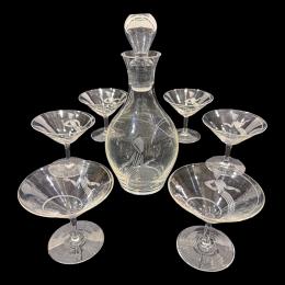 16 - CONJUNTO LICORERO EN CRISTAL ART DECÓ AÑOS 30