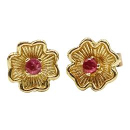 219 - PENDIENTES FLOR CON RUBÍ