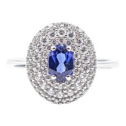 60 - ANILLO ROSETÓN CON ZAFIRO