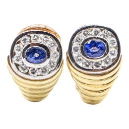 209 - PENDIENTES CON ZAFIROS Y BRILLANTES