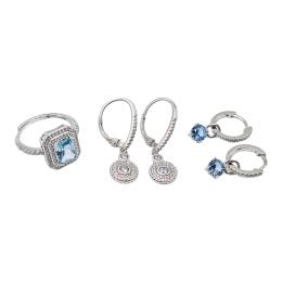 121 - ANILLO Y DOS PARES DE PENDIENTES
