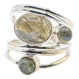 67 - ANILLO DE PLATA CON LABRADORITAS