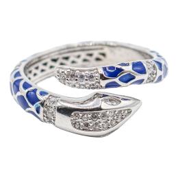 95 - ANILLO SERPIENTE CON CIRCONITAS Y ESMALTE