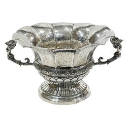 135 - CENTRO DE MESA EN PLATA DE MEDIADOS DEL S.XX