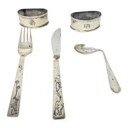 729 - CONJUNTO DE PIEZAS DE PLATA DEL ÚLTIMO CUARTO DEL S.XX