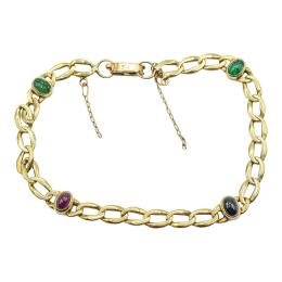 177 - PULSERA CON ESMERALDAS, ZAFIROS Y RUBÍES