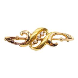 79 - BROCHE CON DIAMANTES DE MEDIADOS S.XX