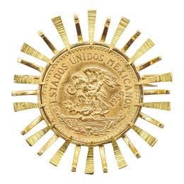 81 - BROCHE CON MONEDA, DE LOS AÑOS 60