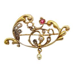 132 - BROCHE MODERNISTA DE PPS. DEL S.XX