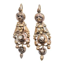 149 - PENDIENTES CON DIAMANTES DEL S.XIX
