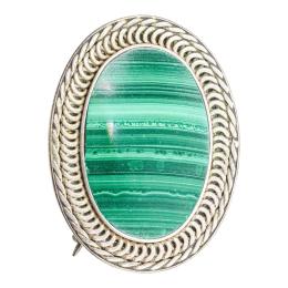 129 - BROCHE CON MALAQUITA